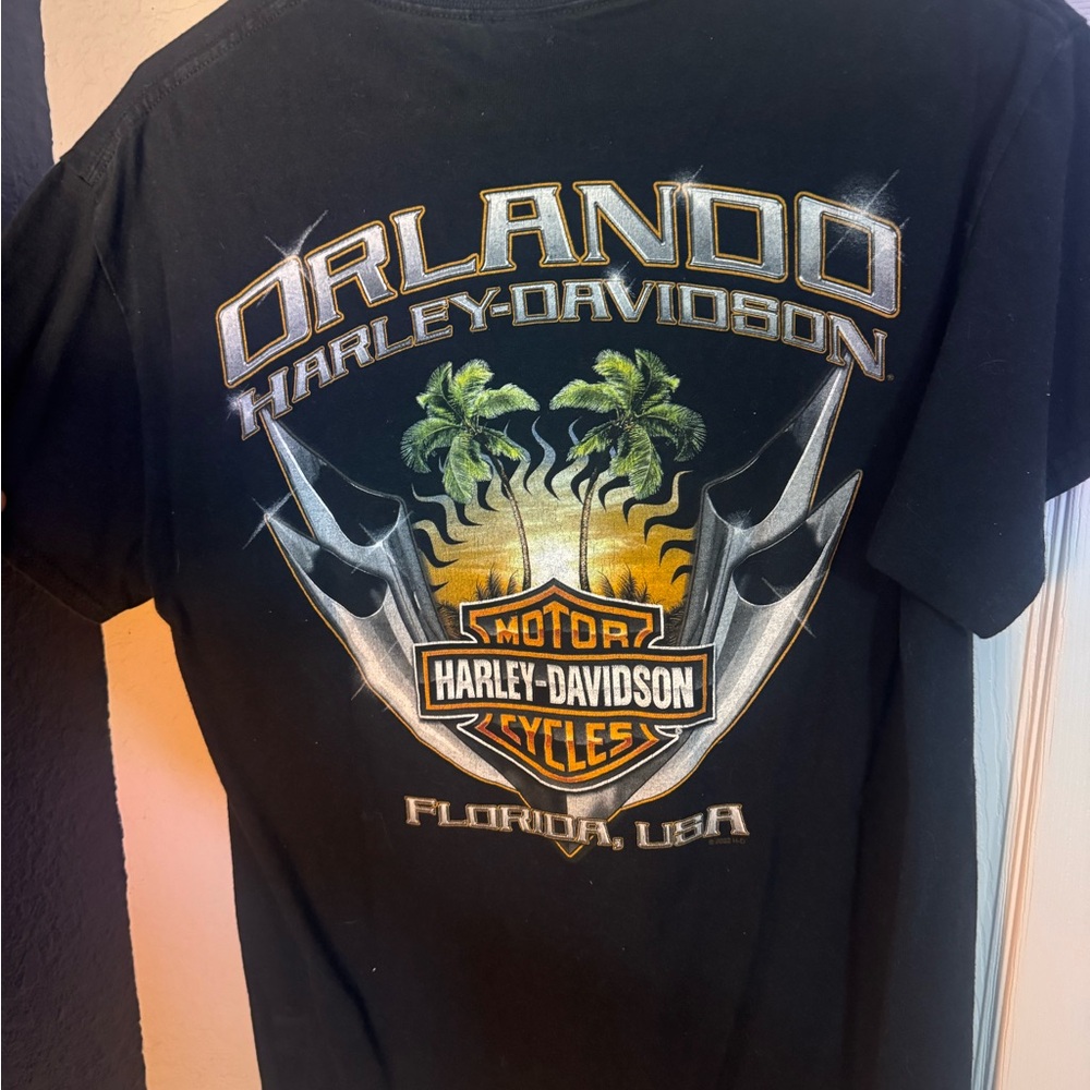 Harley-Davidson Black Orlando Florida Palm Graphic Tee